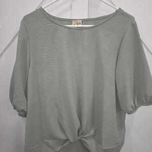 Misia Sage Green Short Sleeve Top